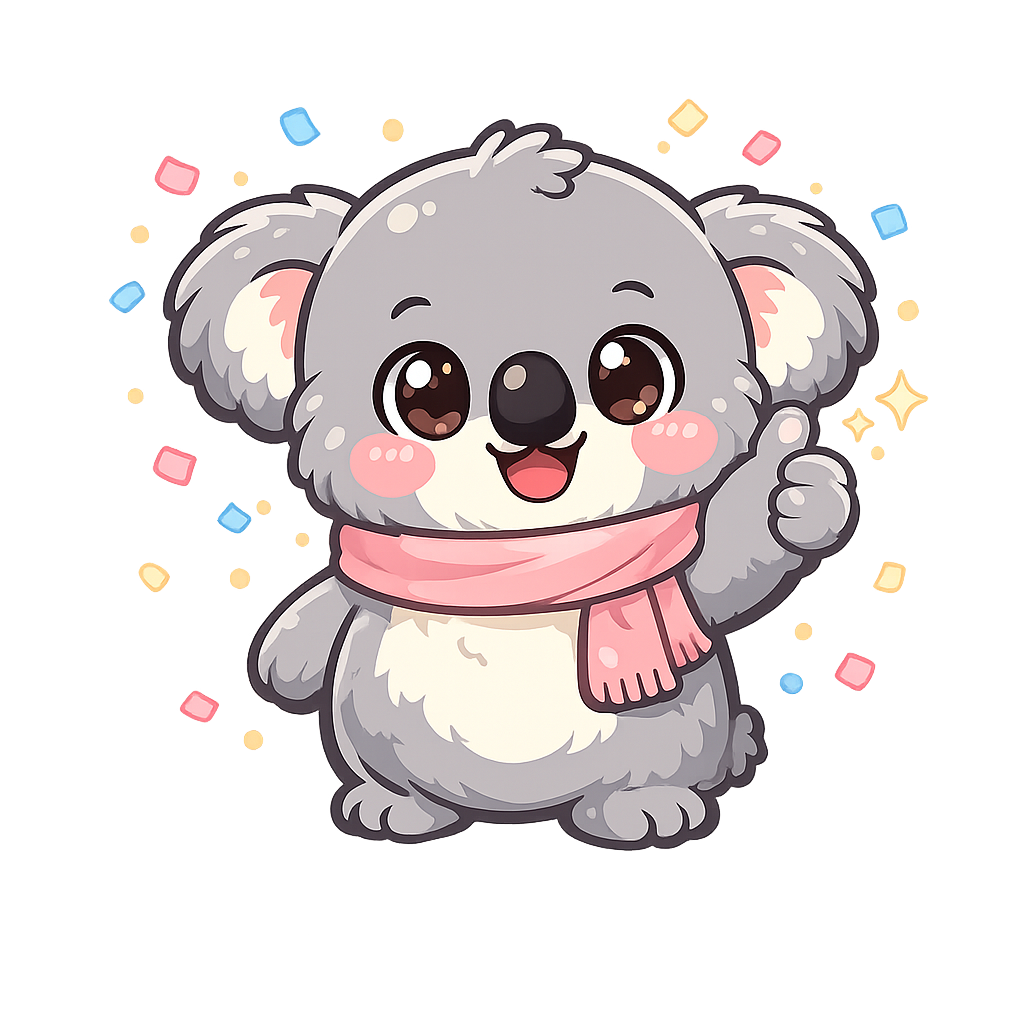 Bubba the koala giving a thumbs up