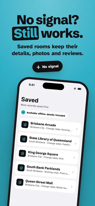 App screenshot - Save your favourite rooms, with details, photos and reviews offline