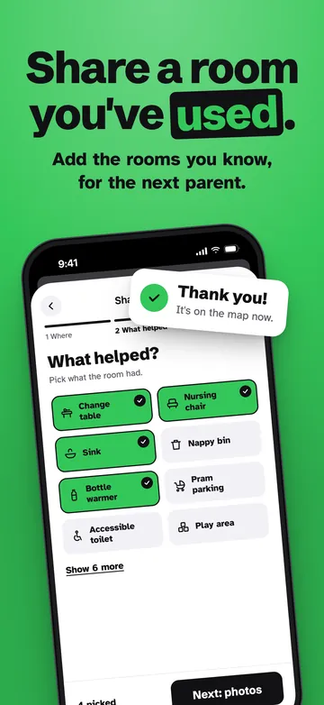 App screenshot - Contribute parent rooms to help the community
